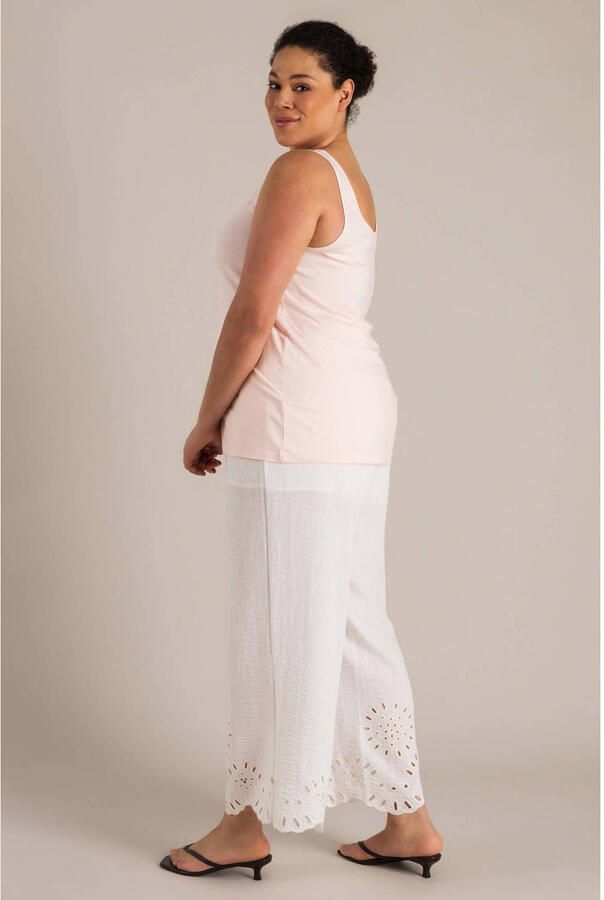 Yest Curve straight high waist broek broderie wit - Foto 2