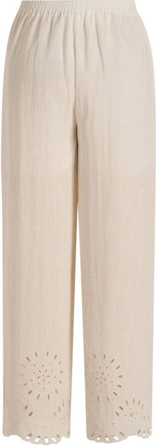 Yest Curve straight high waist broek broderie wit - Foto 3