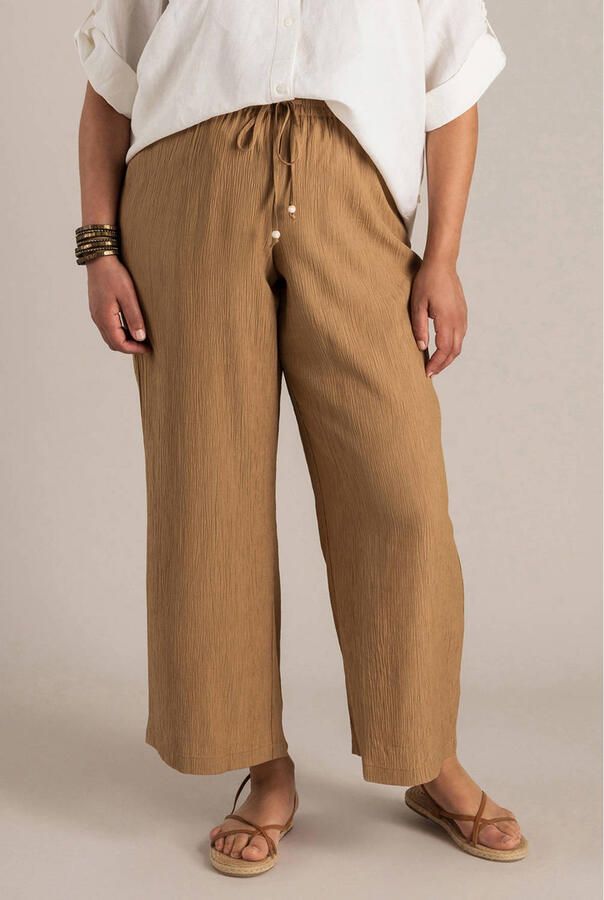 Yest Curve straight high waist broek taupe