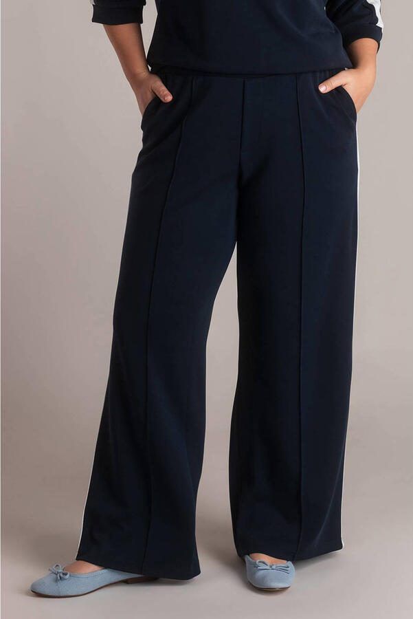 Yest Curve straight regular waist broek donkerblauw