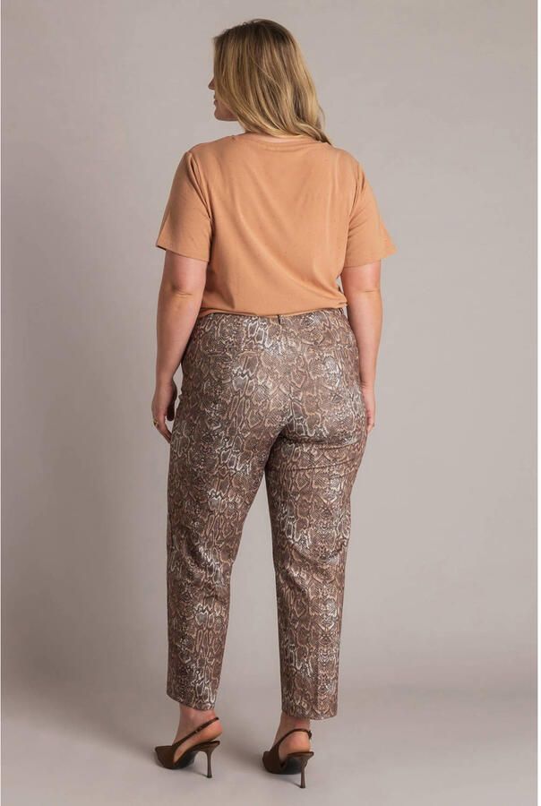 Yest Curve straight regular waist cropped broek bruin - Foto 2