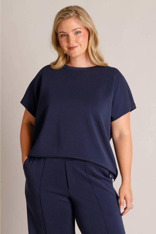 Yest Curve T-shirt Plus Size donkerblauw