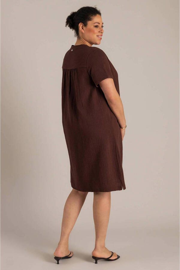 Yest Curve T-shirtjurk zomerjurk donkerbruin - Foto 2