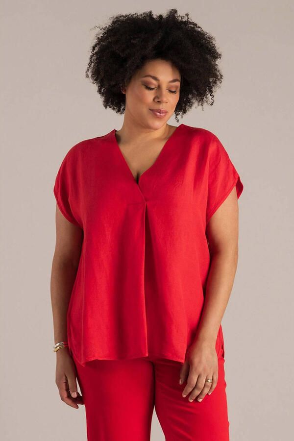 Yest Curve top met linnen rood