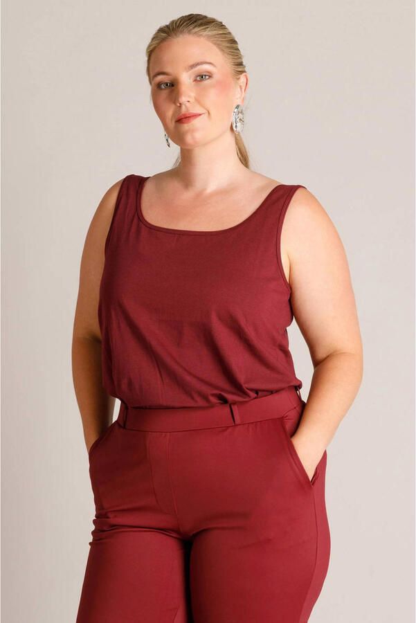 Yest Curve top Plus Size donkerrood