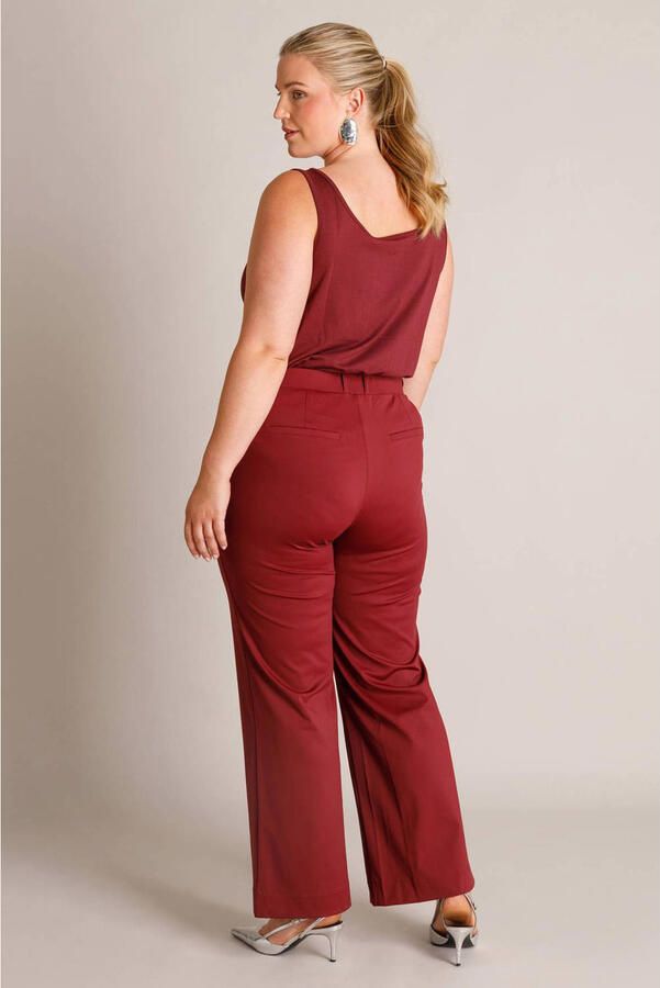 Yest Curve top Plus Size donkerrood - Foto 2