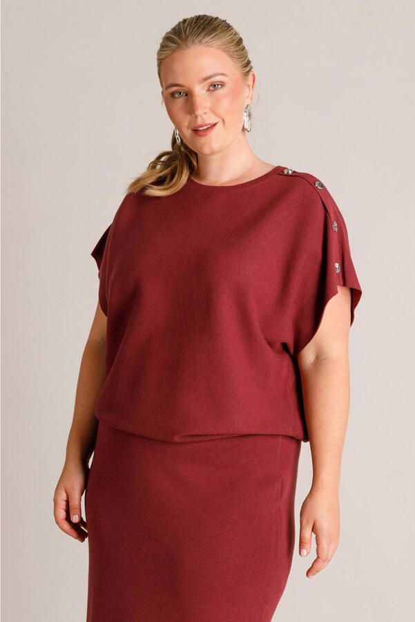 Yest Curve top Plus Size rood