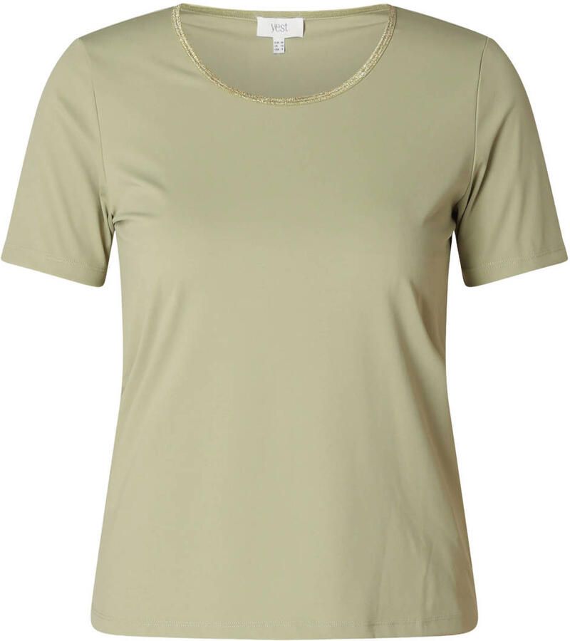 Yest Curve travelstof top lichtgroen met lurex