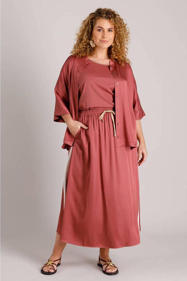 Yest Curve travelstof top oudroze met lurex - Foto 2