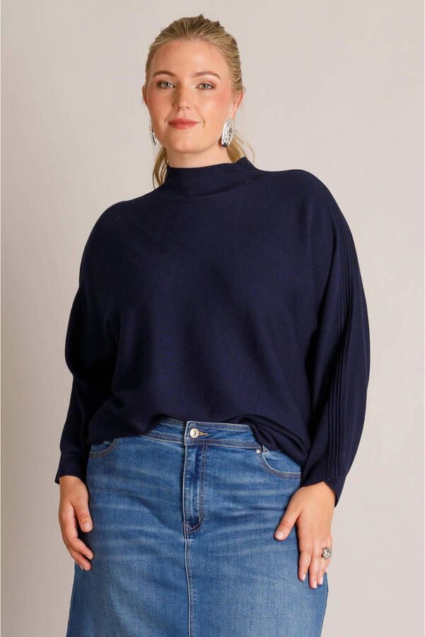 Yest Curve trui Plus Size donkerblauw