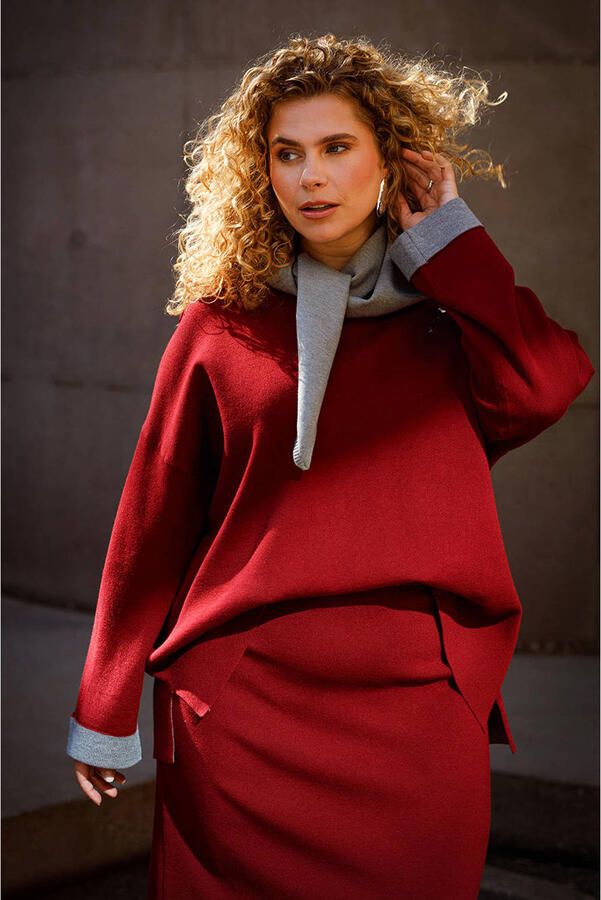 Yest Curve trui Plus Size rood - Foto 2