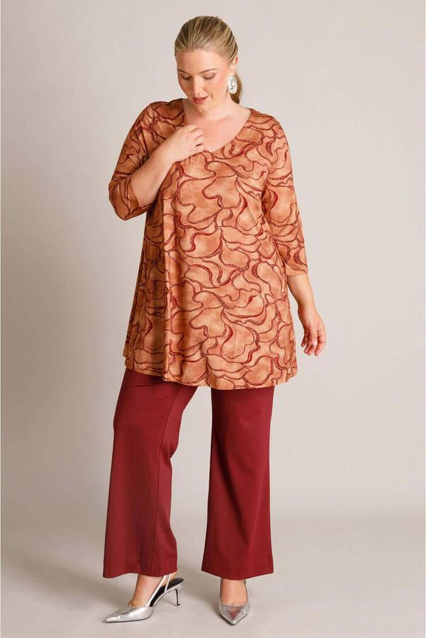 Yest Curve tuniek Plus Size met print oranje - Foto 2