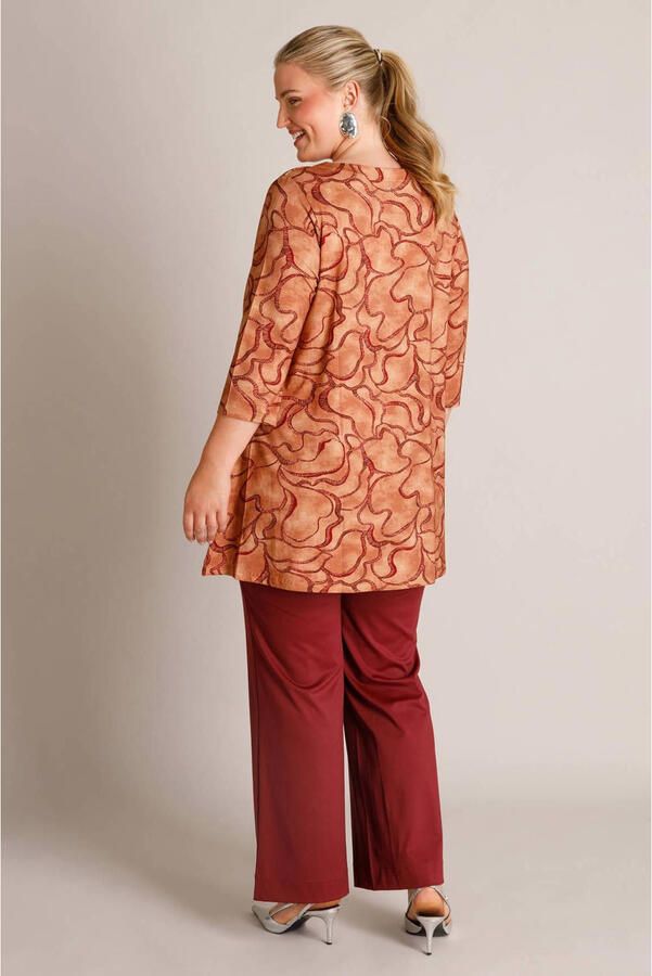 Yest Curve tuniek Plus Size met print oranje - Foto 3