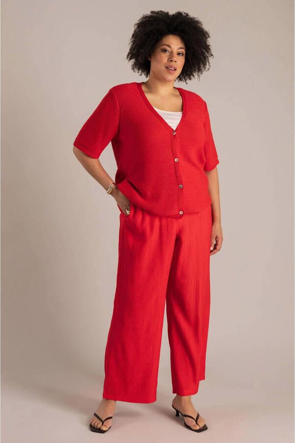 Yest Curve vest fijn gebreid rood - Foto 3