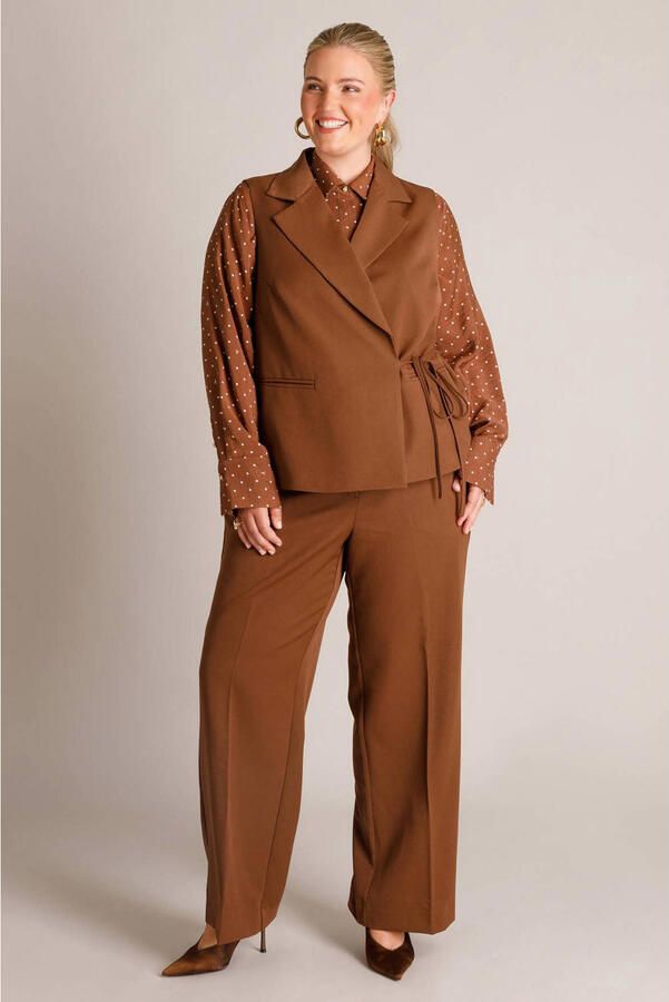 Yest Curve wide leg broek Plus Size bruin - Foto 2