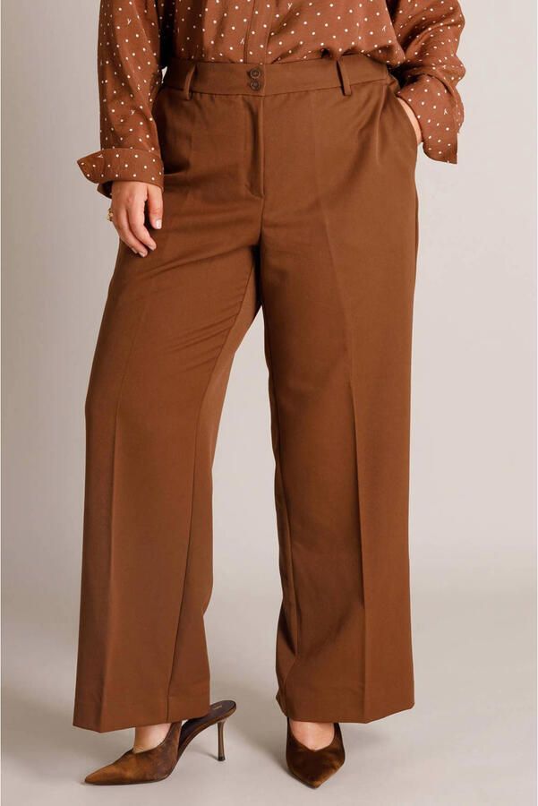 Yest Curve wide leg broek Plus Size bruin