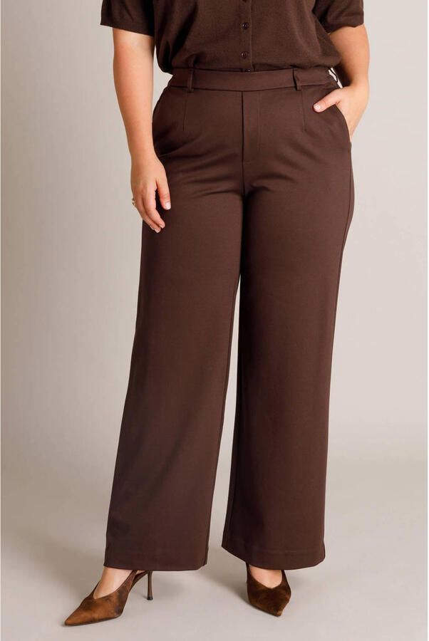 Yest Curve wide leg broek Plus Size bruin