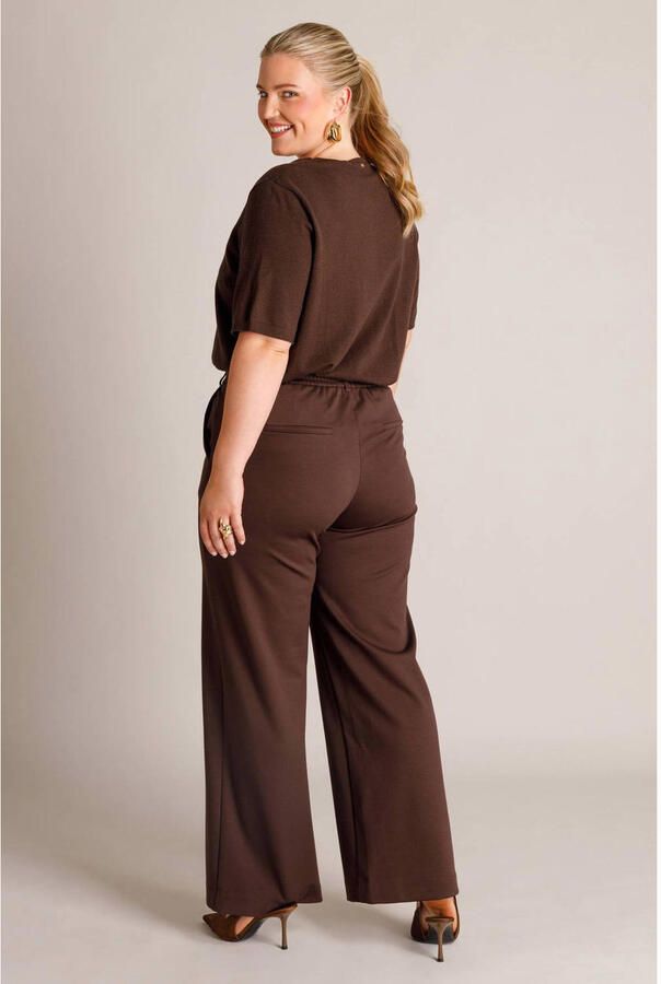 Yest Curve wide leg broek Plus Size bruin - Foto 2