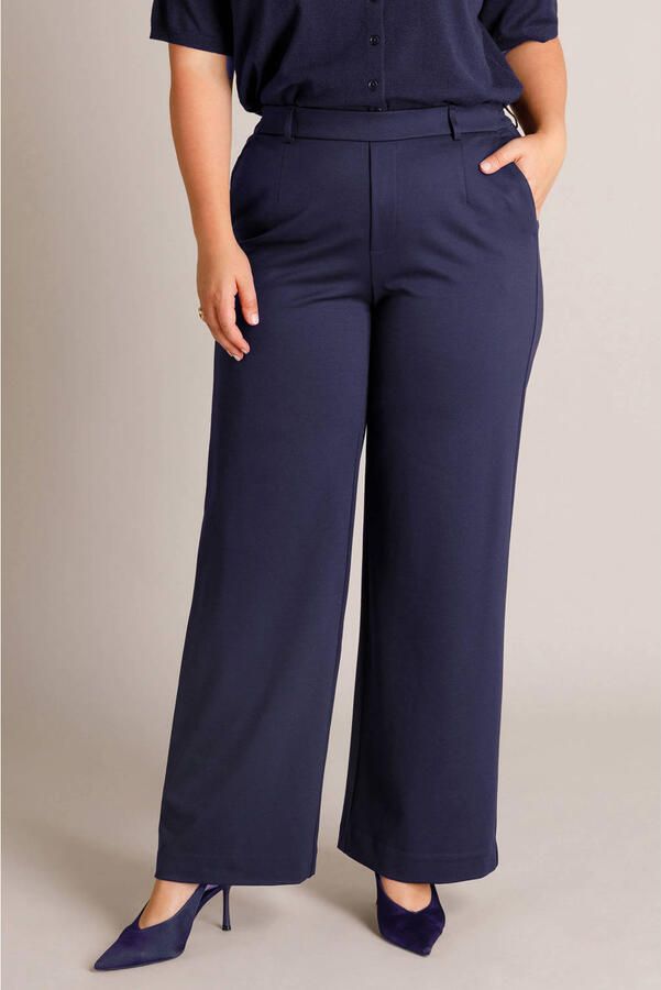 Yest Curve wide leg broek Plus Size donkerblauw