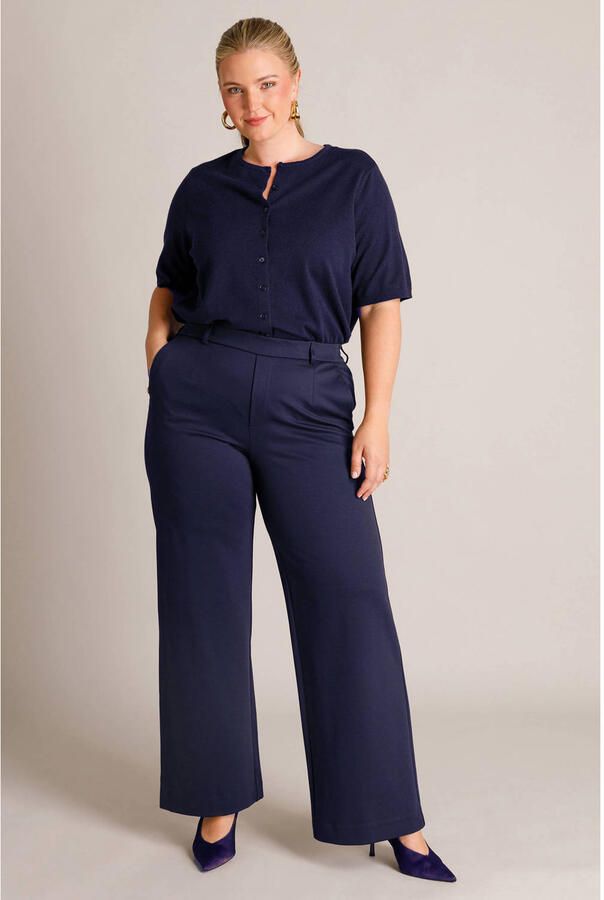 Yest Curve wide leg broek Plus Size donkerblauw - Foto 2