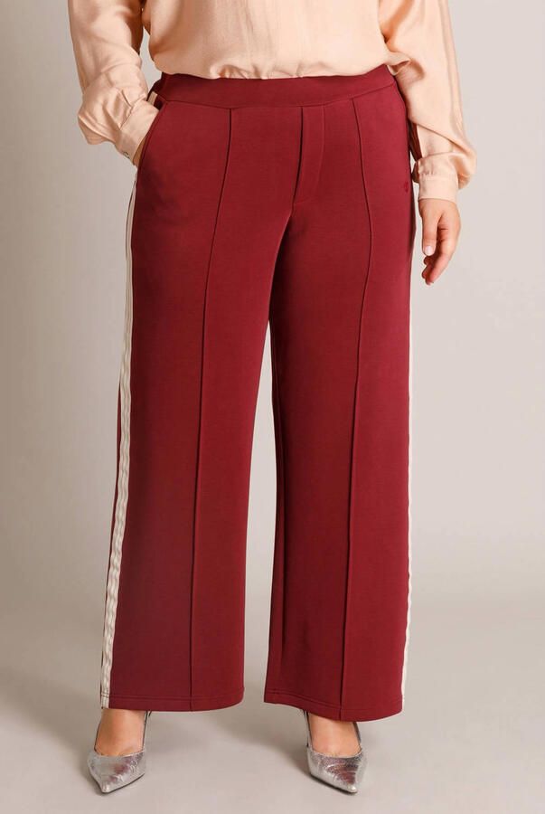 Yest Curve wide leg broek Plus Size donkerrood