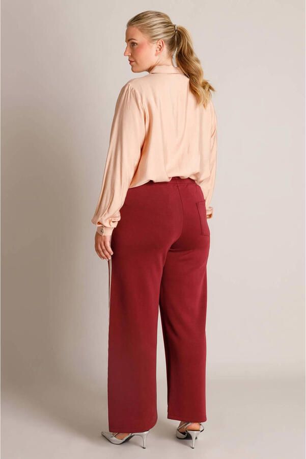 Yest Curve wide leg broek Plus Size donkerrood - Foto 2