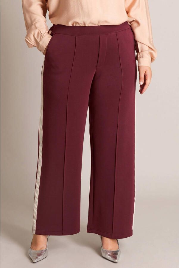 Yest Curve wide leg broek Plus Size donkerrood