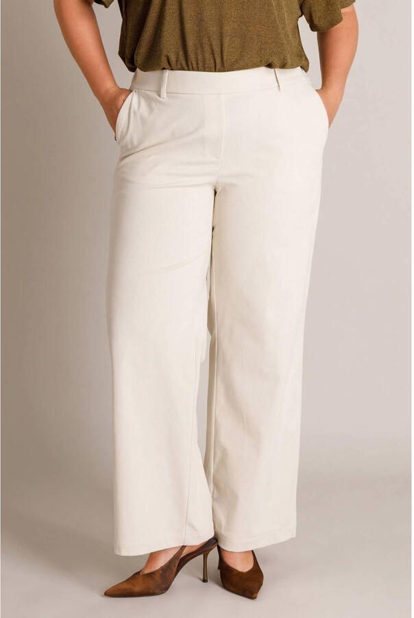 Yest Curve wide leg corduroy broek Plus Size beige