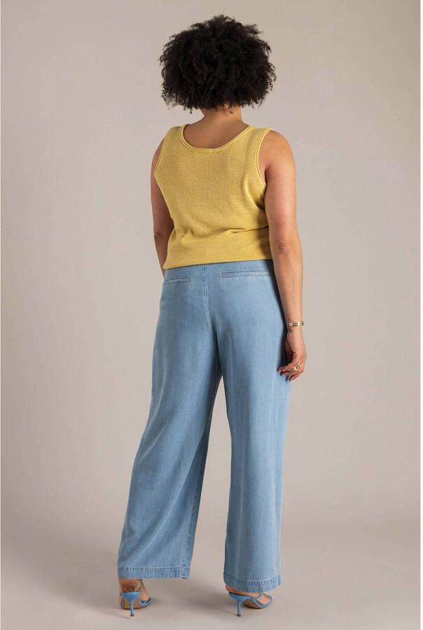 Yest Curve wide leg high waist broek light blue denim - Foto 2