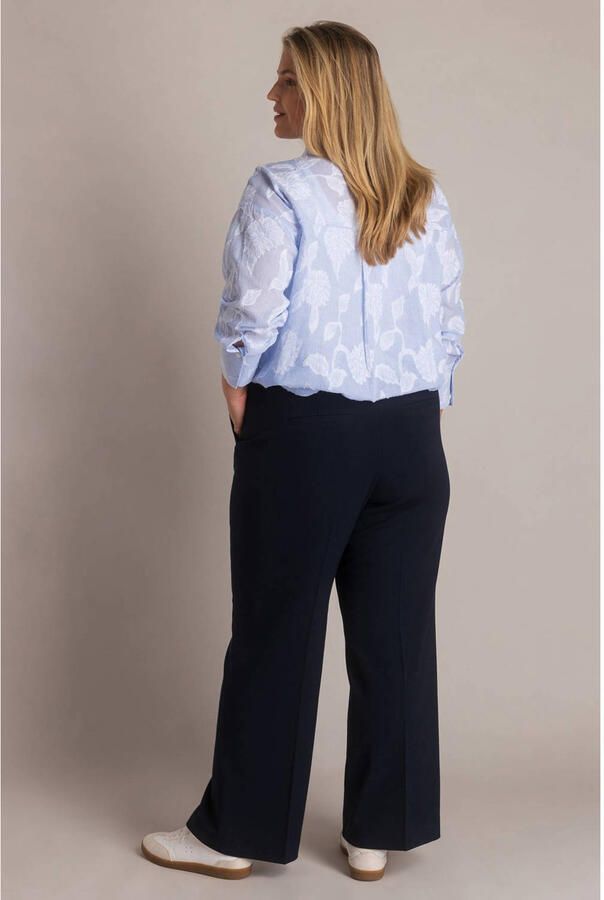Yest Curve wide leg regular waist broek blauw - Foto 2