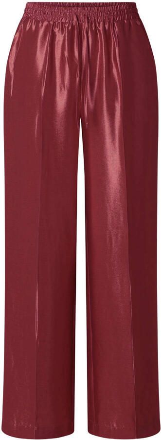 Yest Curve wide leg regular waist broek roodbruin - Foto 2