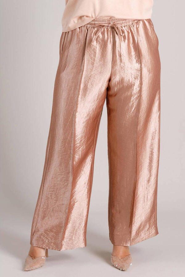 Yest Curve wide leg regular waist broek rosé