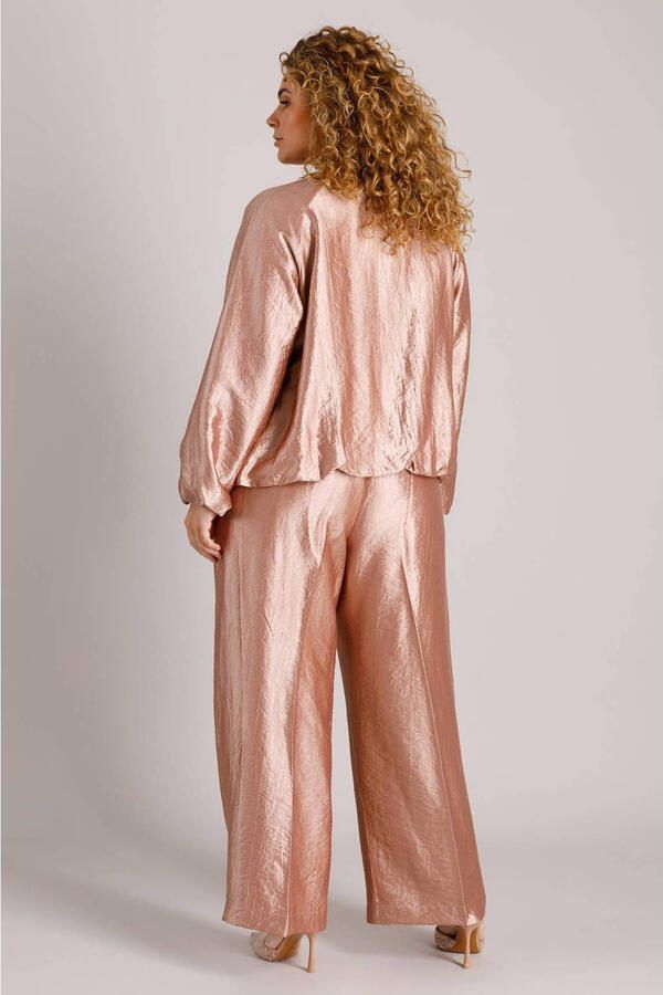 Yest Curve wide leg regular waist broek rosé - Foto 2