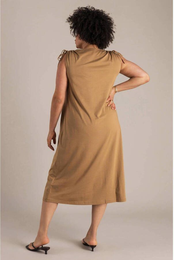 Yest Curve zomerjurk taupe - Foto 2
