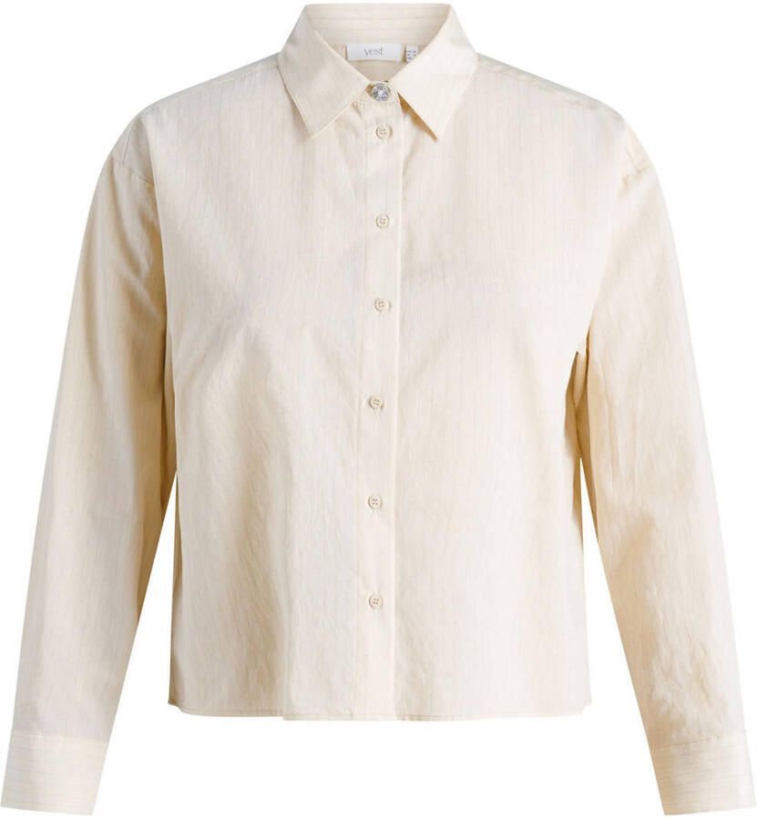 Yest blouse met krijtstreep ecru - Foto 2