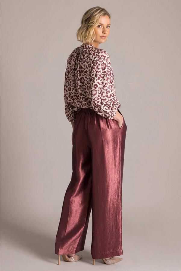 Yest blouse met linnen met dierenprint ecru - Foto 3