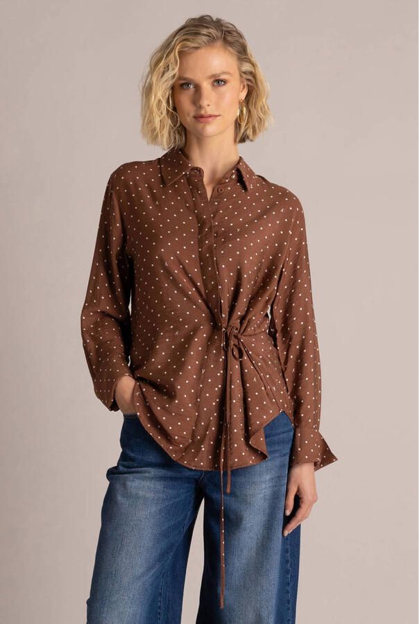 Yest blouse met print bruin