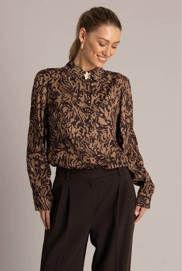 Yest blouse met print bruin