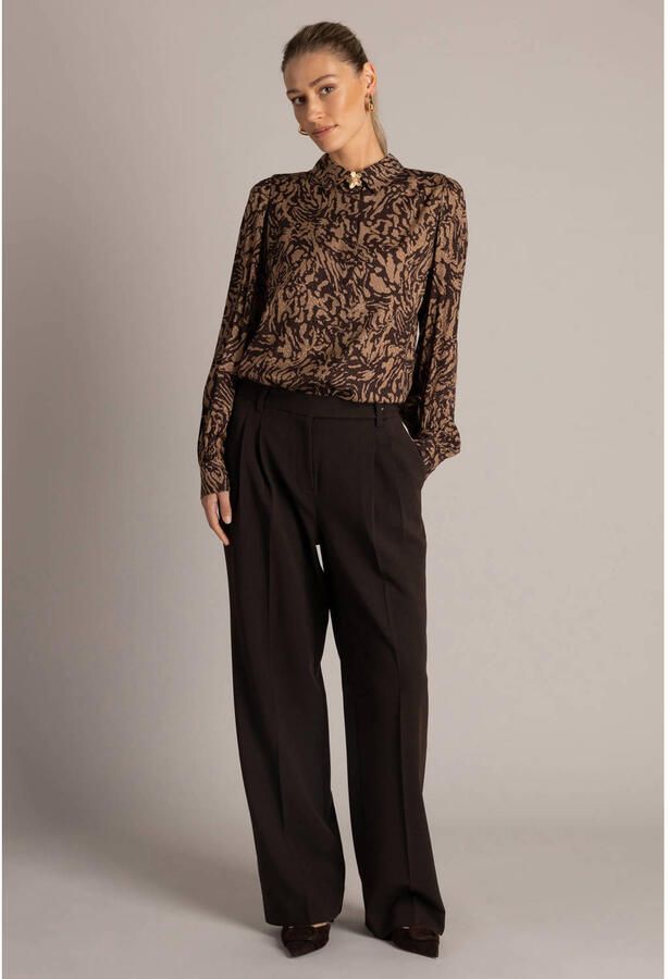 Yest blouse met print bruin - Foto 2
