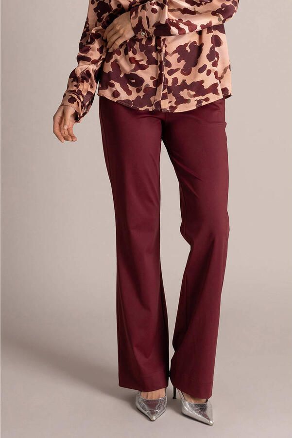 Yest flared broek donkerrood