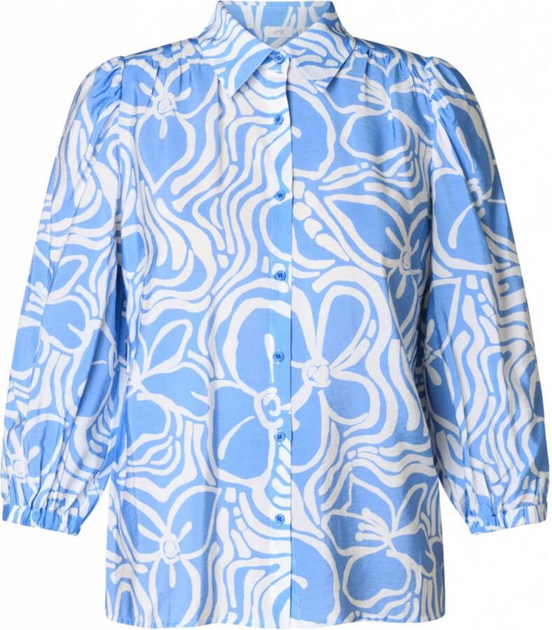Yest gebloemde blouse blauw