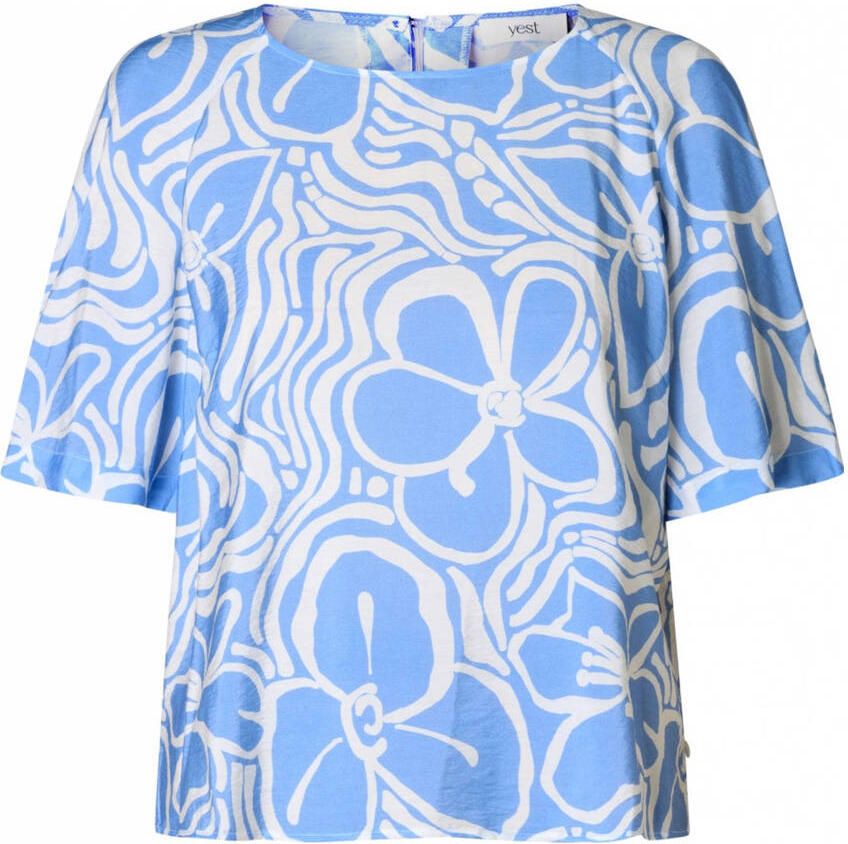 Yest gebloemde blousetop blauw