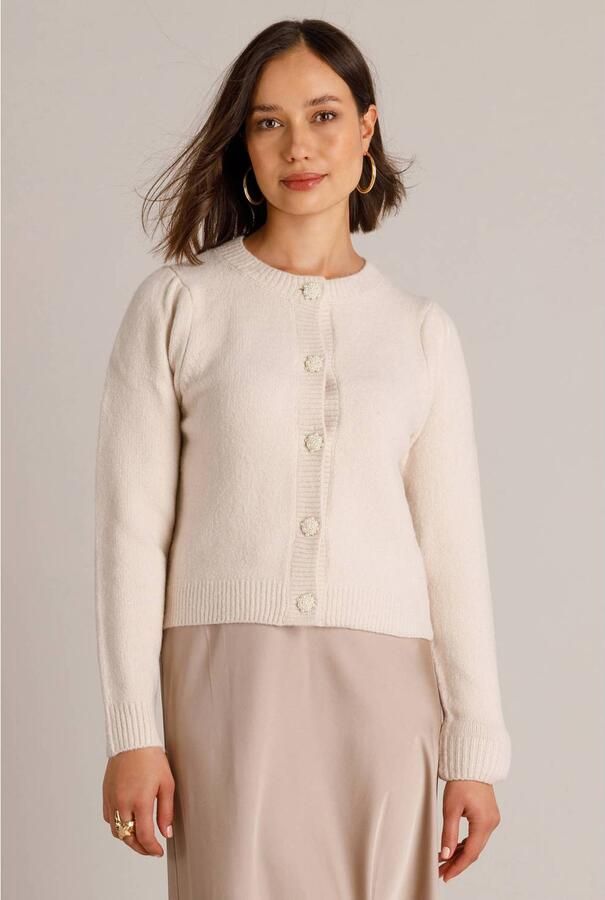 Yest gebreid vest beige