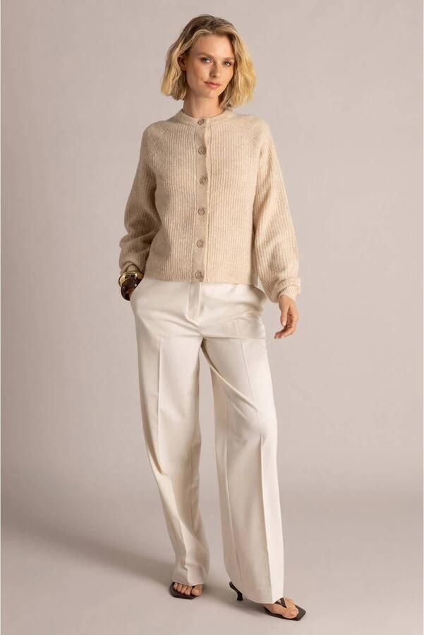 Yest gebreid vest met wol beige - Foto 2