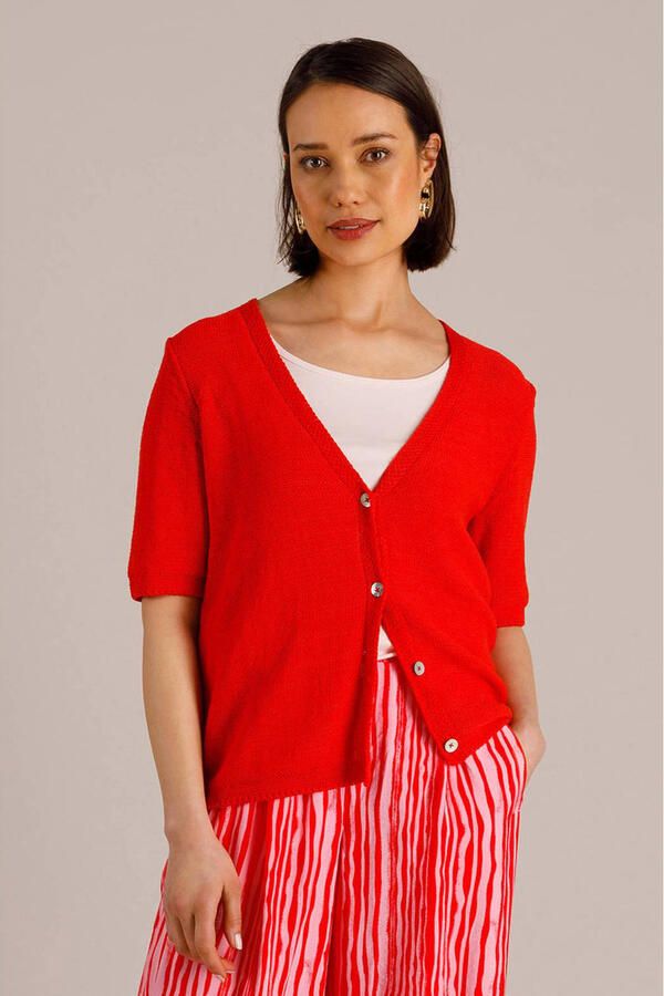 Yest gebreid vest rood