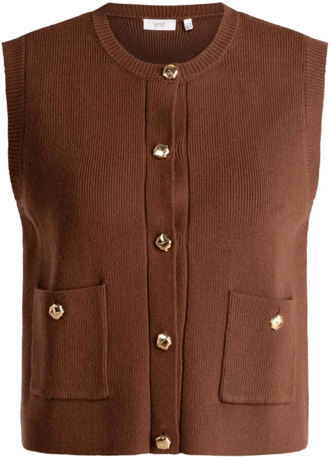 Yest gebreide vest bruin
