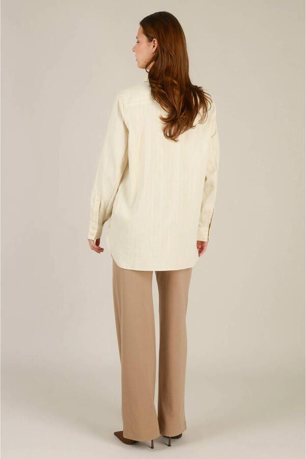 Yest gestreepte blouse ecru met lurex - Foto 3