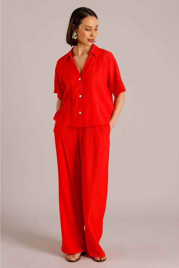 Yest high waist broek rood - Foto 3