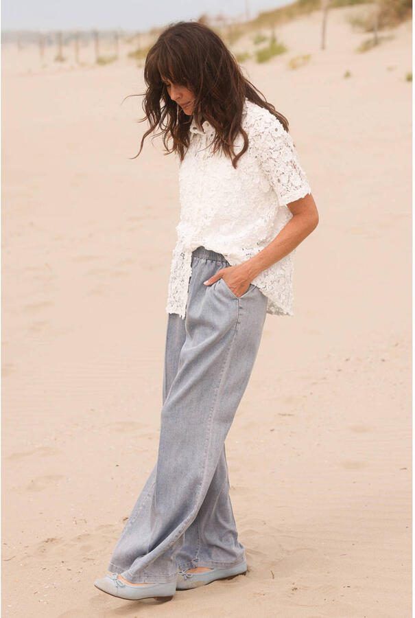Yest high waist casual broek blauw - Foto 2