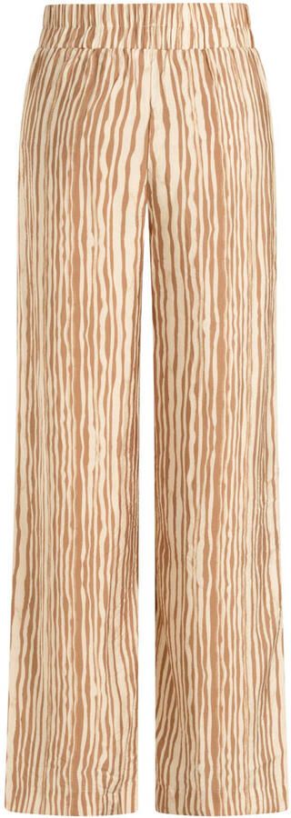 Yest high waist gestreepte broek taupe - Foto 2